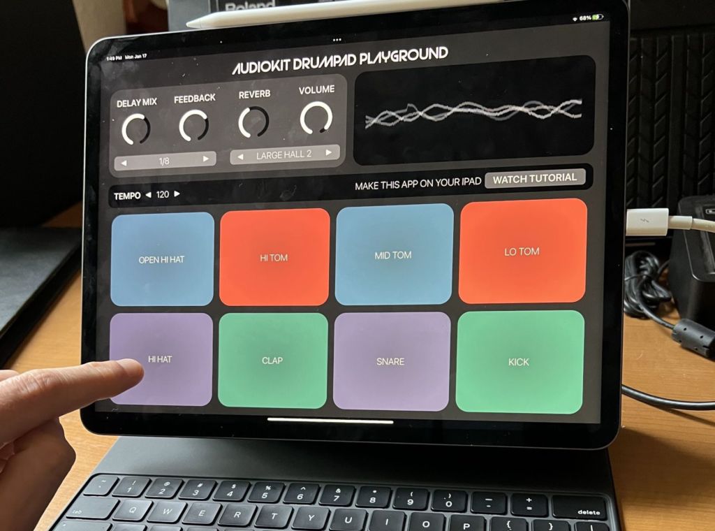 NEW: AudioKit Drum Pad Playground – Make this app on your iPad!